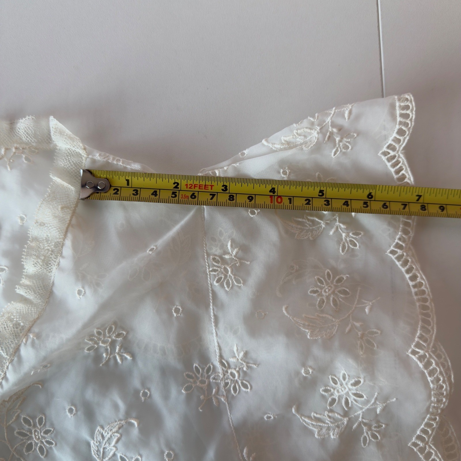 Vintage Godfried Blue Nylon Peignoir Set Embroidered Sheer Maxi Sz 34 Ethereal