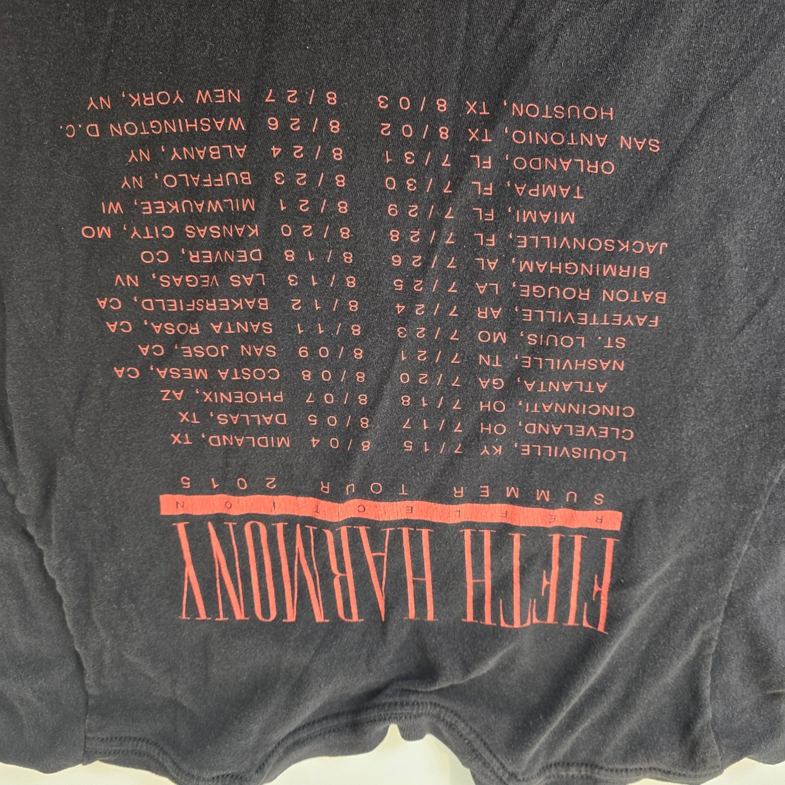 2015 Fifth Harmony 5H Reflection Summer Concert Tour Pop Rock T-Shirt medium