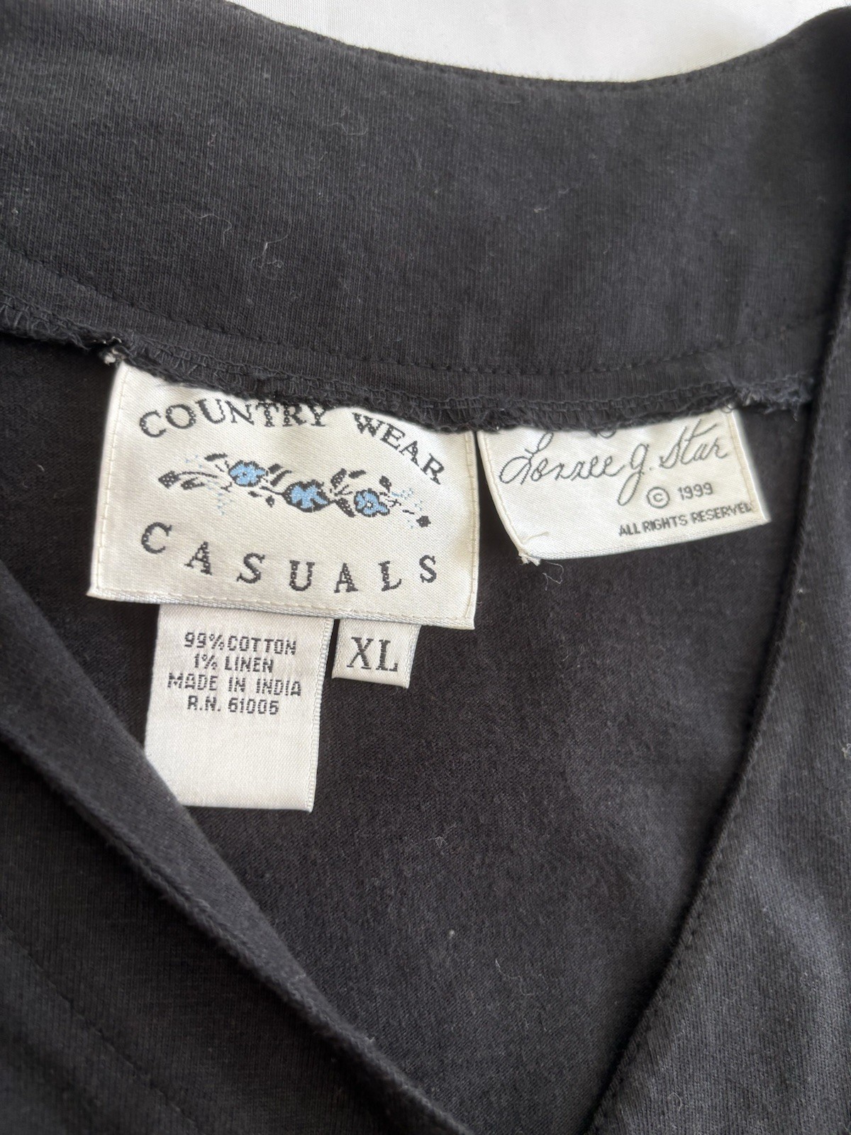 Vintage 90s Country Wear Casuals Lorree G. Star Cotton Linen Blend Dress Size XL
