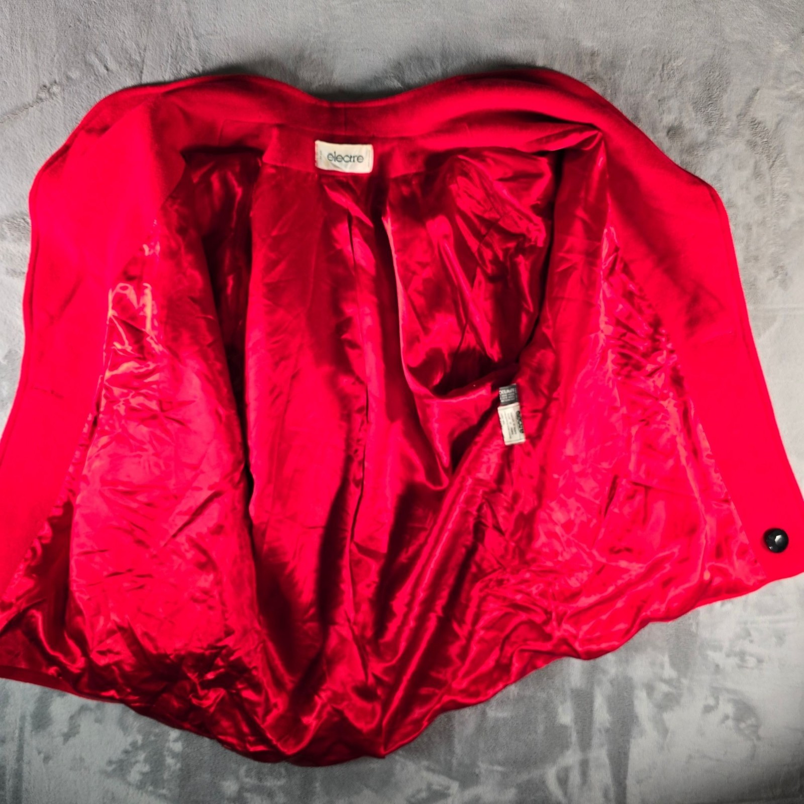 Vintage 1980s Electre Paris Made in France Red Lambs’ Wool Coat (XL) *Fair