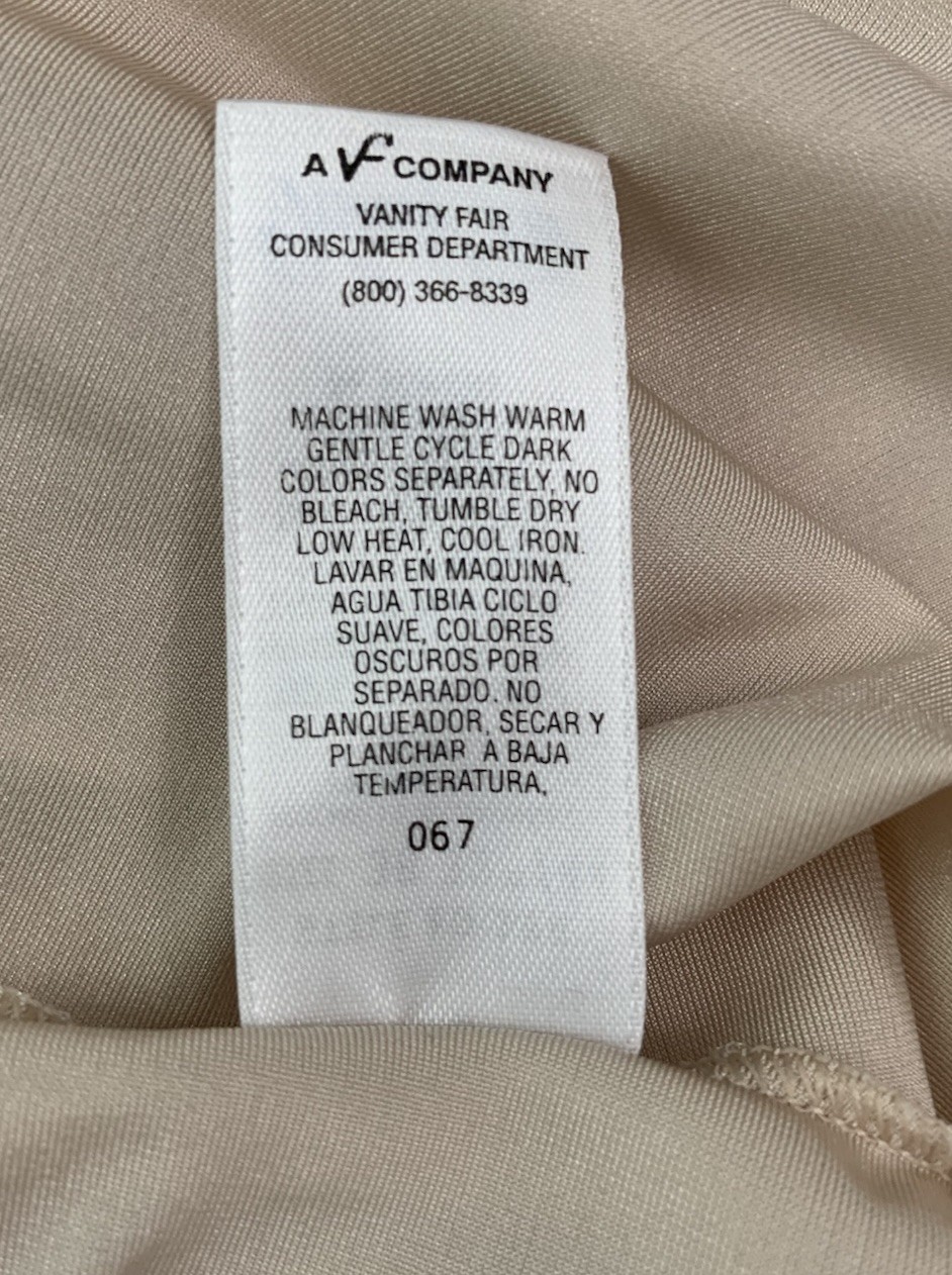 Vtg SHINY SOFT Nylon & Spandex XL 1X Long Vanity Fair Full Slip Nightgown