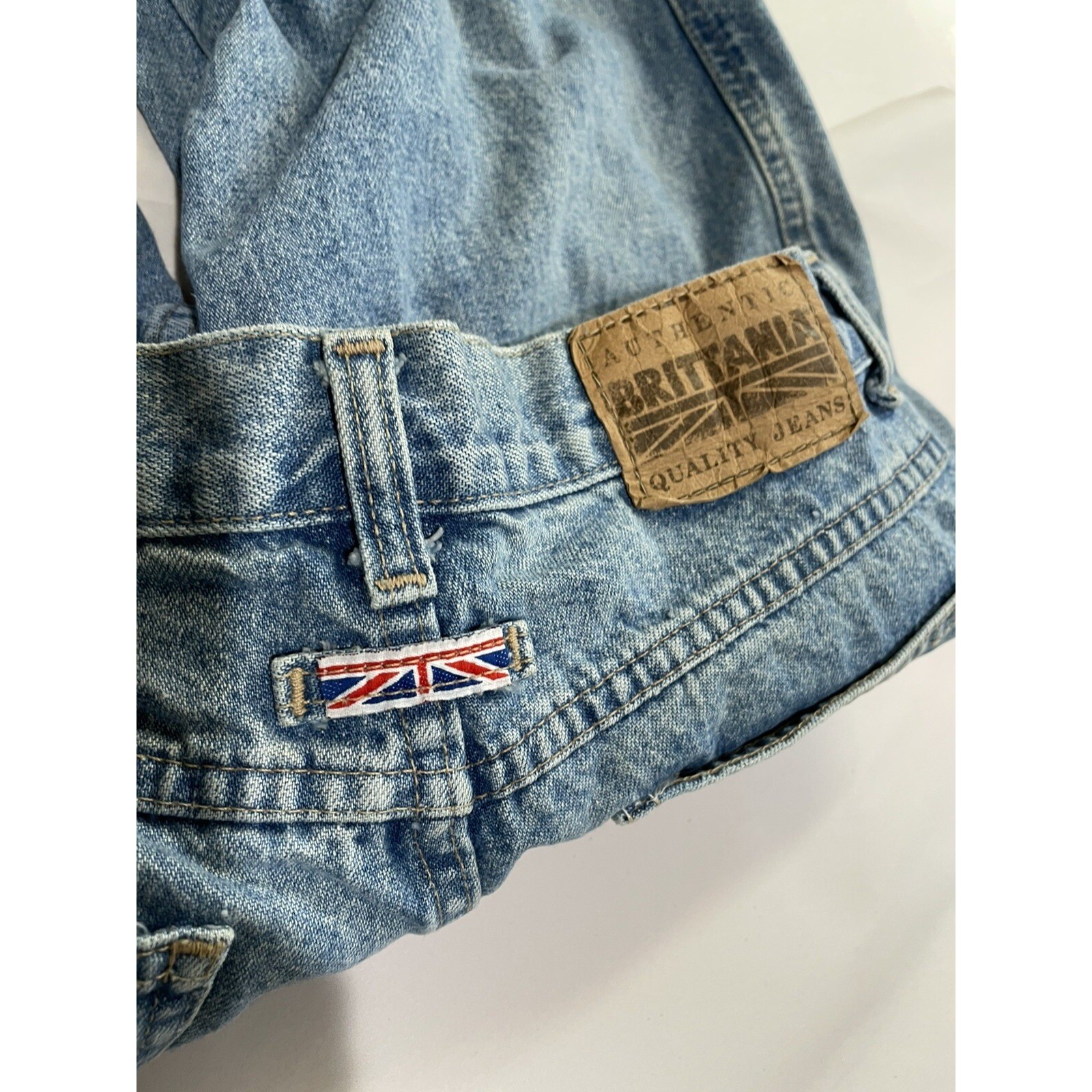 VTG 80s BRITTANIA Jeans Denim Petite SZ 5 High Waist Baggy Tapered ( See Flaws