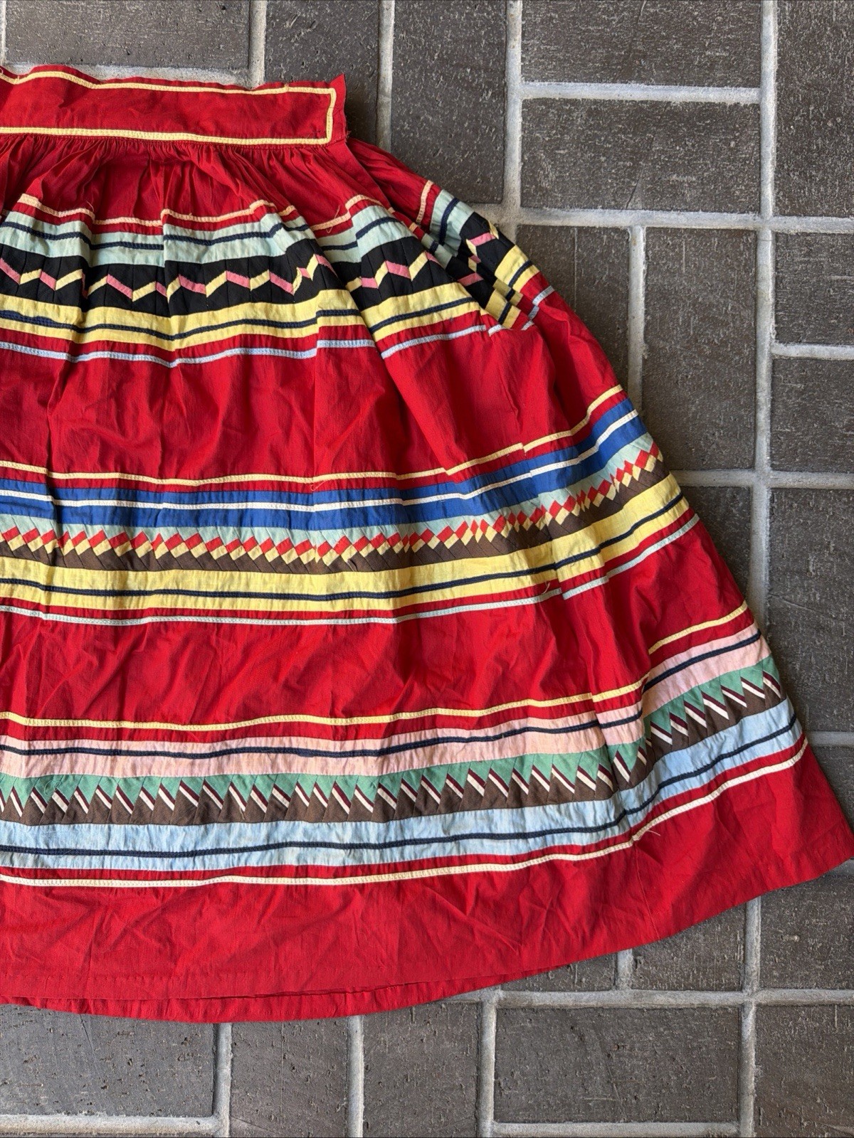 Vintage Seminole Native American Authentic Rare Patchwork Skirt 1950s 40s