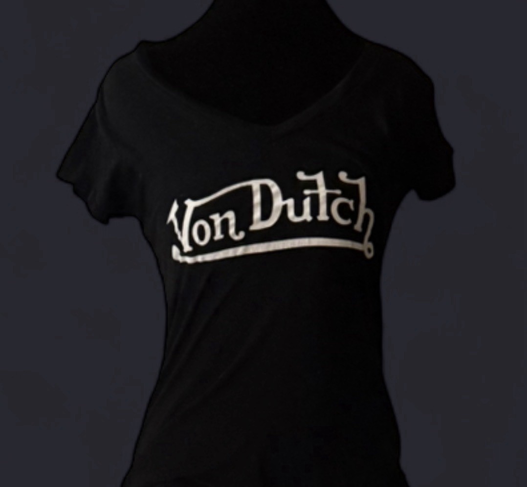 Y2K Vintage Von Dutch T-Shirt Top Womens Small Graphic Mcbling Emo Grunge