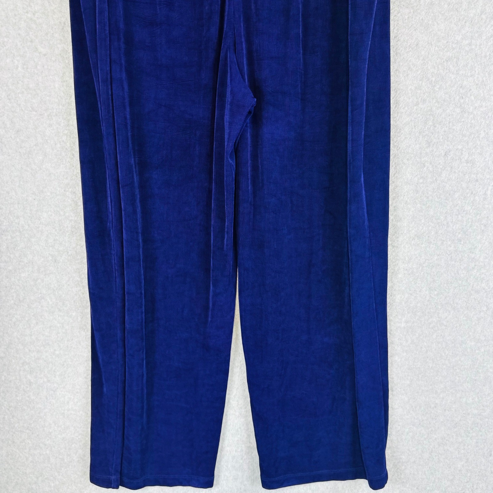 Vikki Vi Womans 3X Petite Wide Leg Pants Pull On Stretch Purple Slinky Travel
