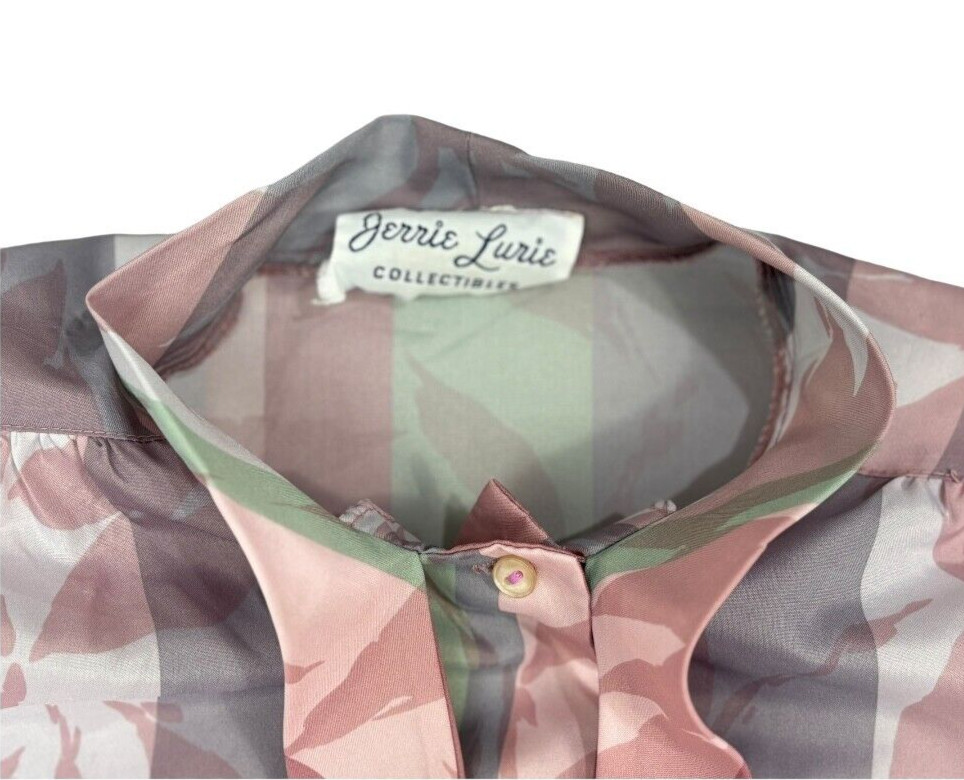 Jerrie Lurie Collectibles Vintage Tie Neck Button Front Blouse Size 16