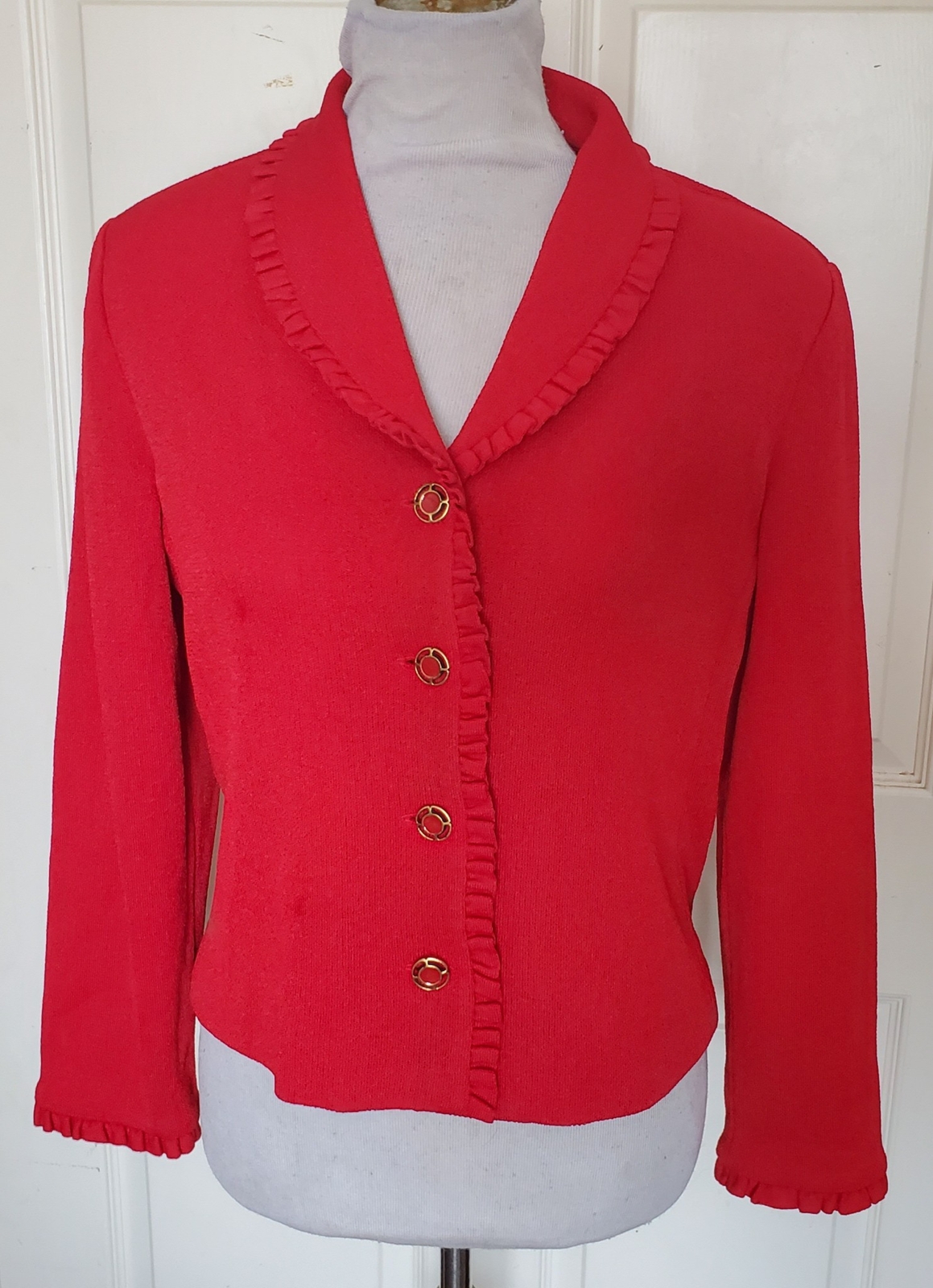 Vintage Lipstick Red Castleberry Knits Jacket B40