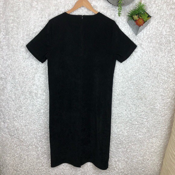 Vintage Wearable Art Maxi Dress Jacket Set Black Microsuede Y2K 1999 Size M
