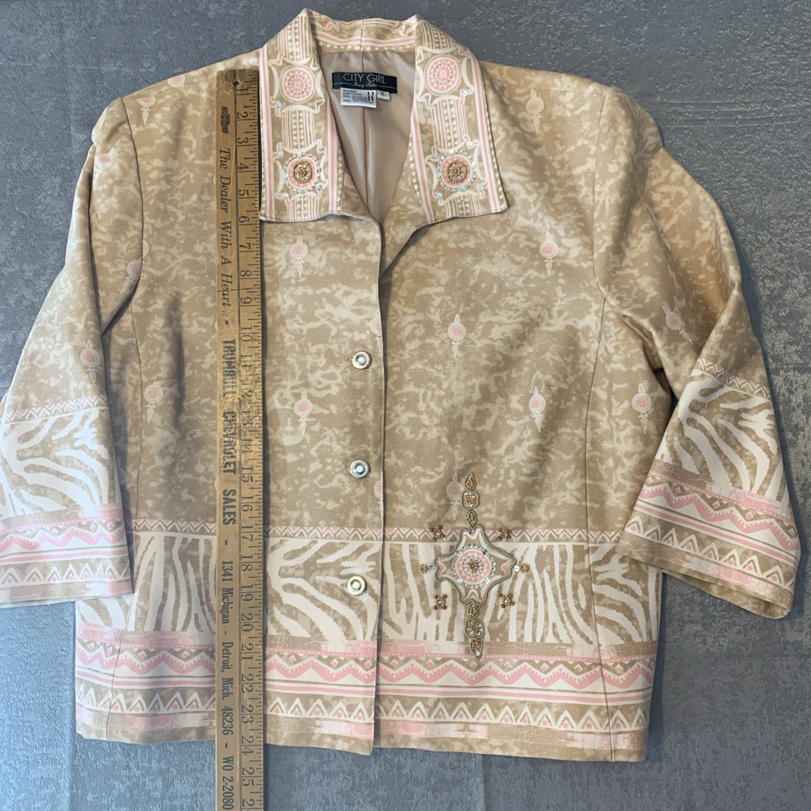 90s City Girl Nancy Bolen Skirt Suit Pink Cottage Pattern Mixing Animal Print XL