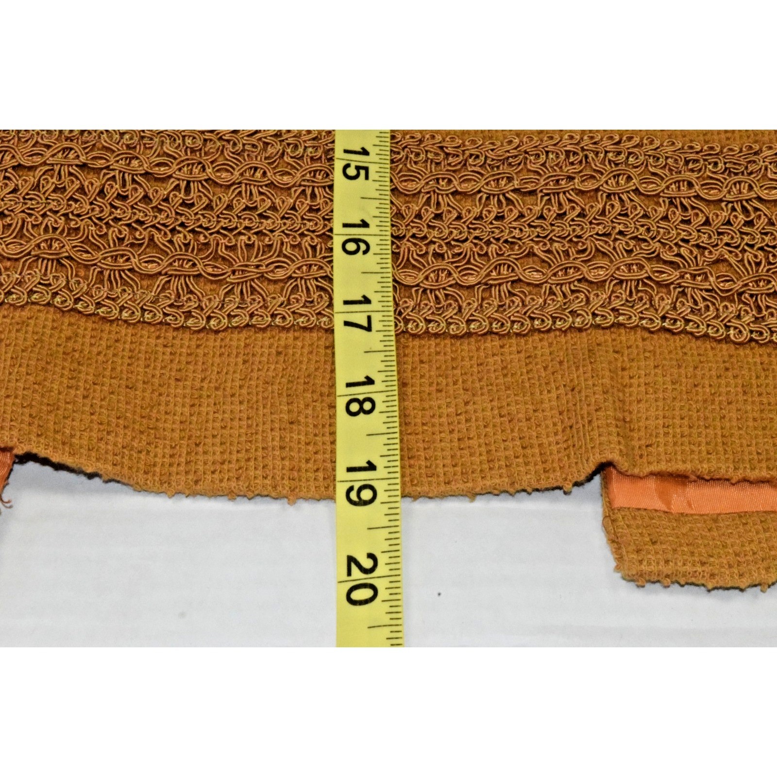 VTG Skirt Jacket Set Size S 60s Honey Brown Coarse Cotton Knit Union Made USA