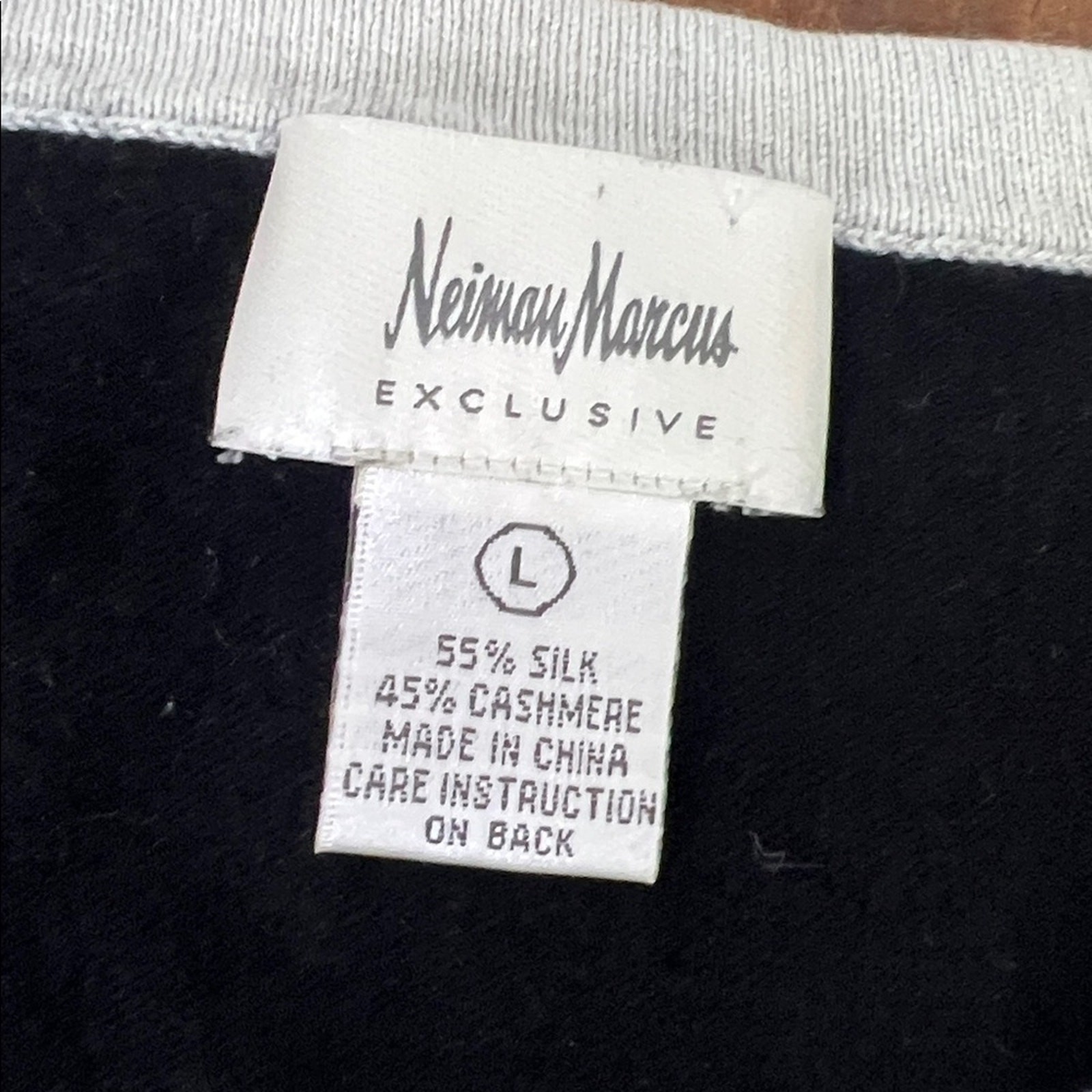 Neiman Marcus mini dress Vintage 90s Black and cream Silk-Cashmere Blend size la