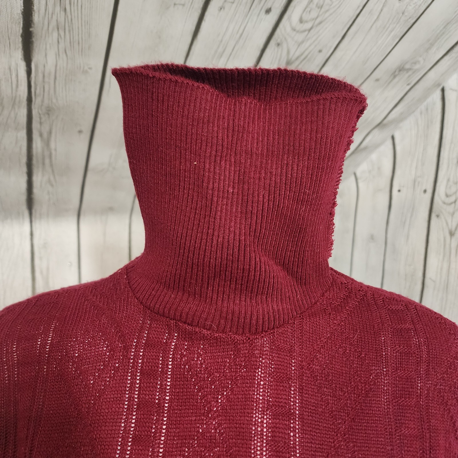 VTG Brentwood Sportswear Flexacrylic Maroon Turtleneck Sweater 70s-80s M Retro