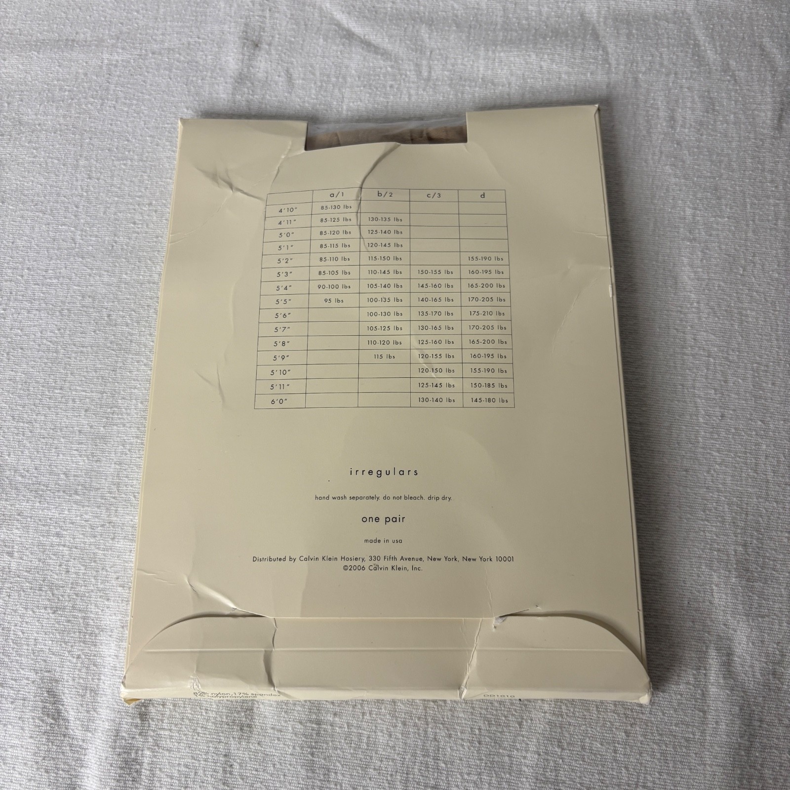 VTG Calvin Klein Pantyhose Matte Sheer Size C Style 720IR Control Top Irregulars