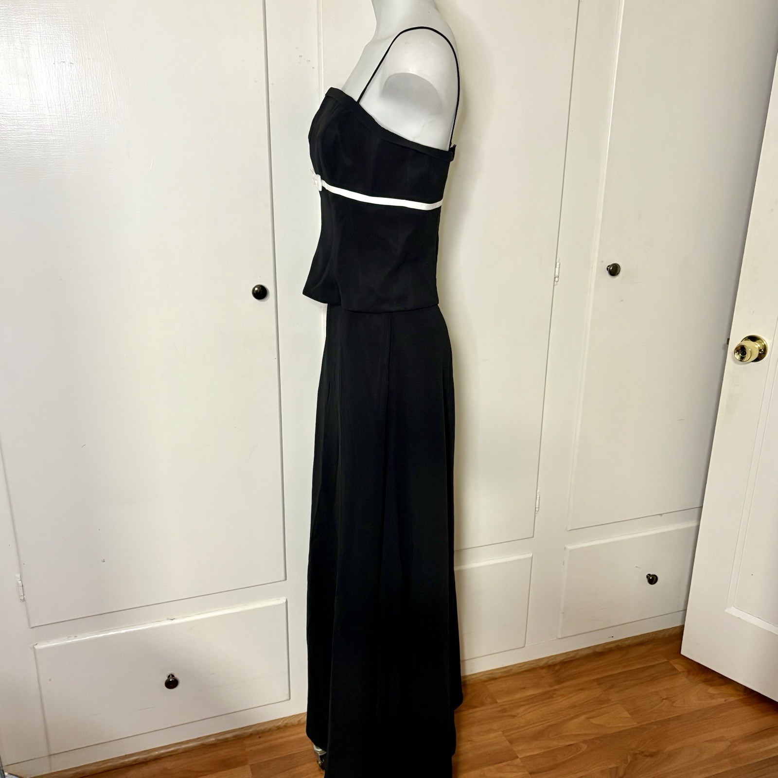 Black White Formal Two Piece Gown Bodice and Skirt Classic Vintage 90s/Y2K