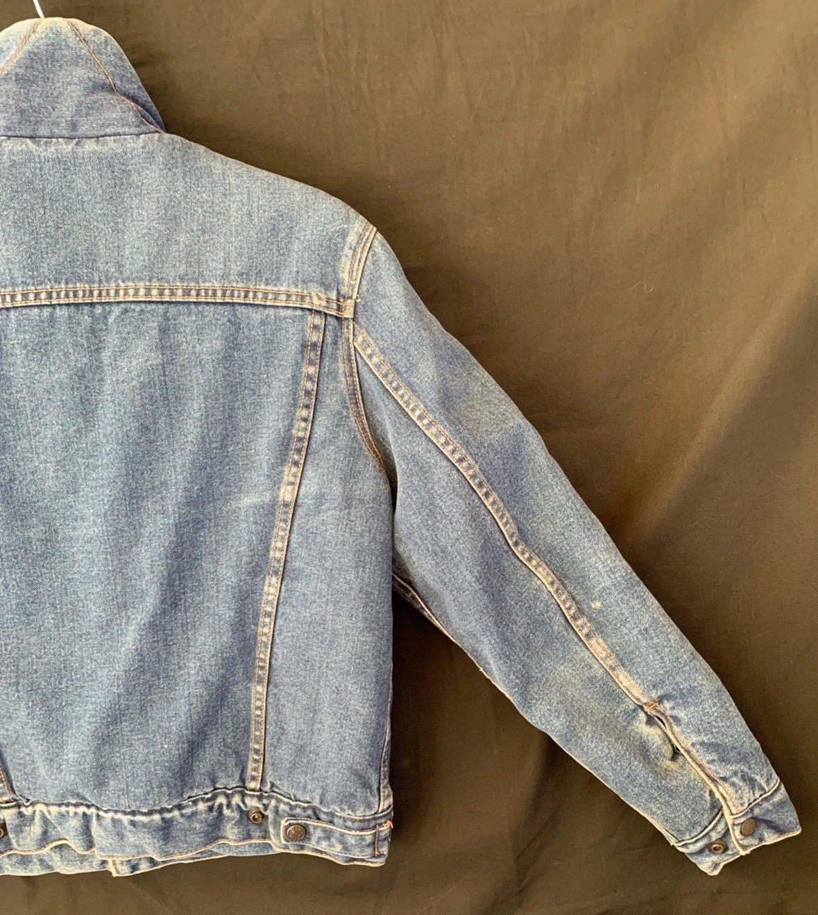 Vintage 1970s Silver Spur Western Wear Faux Sherpa Lined Denim Jacket – M