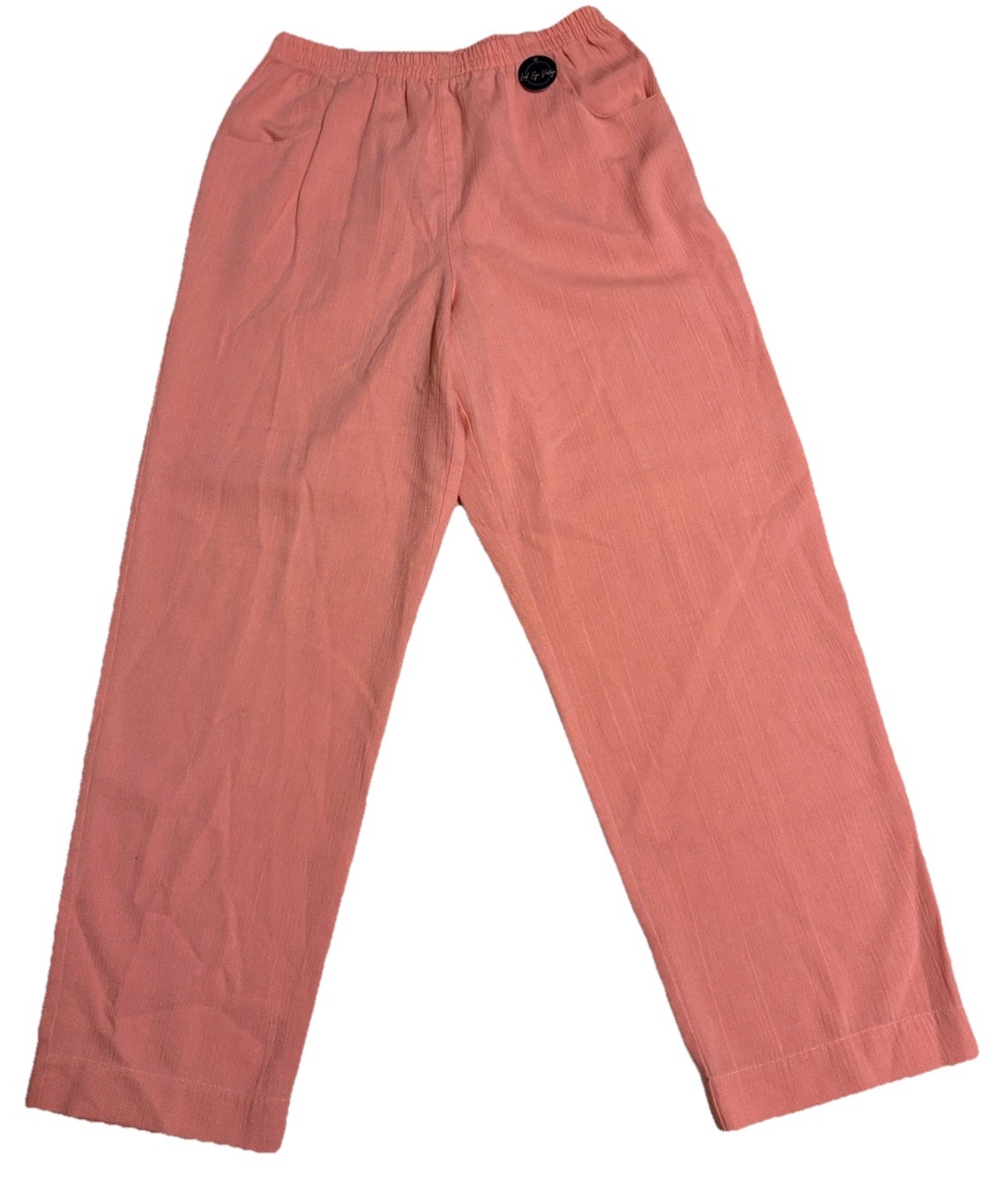 Cricket Lane Peach Grandma Comfy Pants Elastic Waist Pockets Size 10 Medium