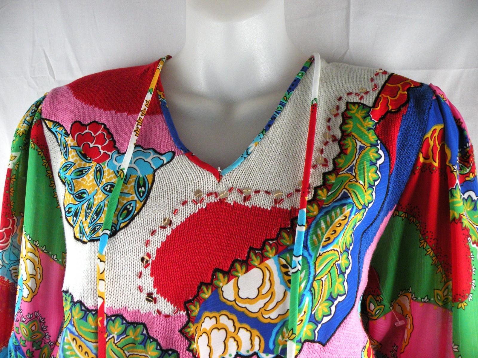 Vintage 80’s Diane Freis Georgette Skirt and Sweater Set Floral Small