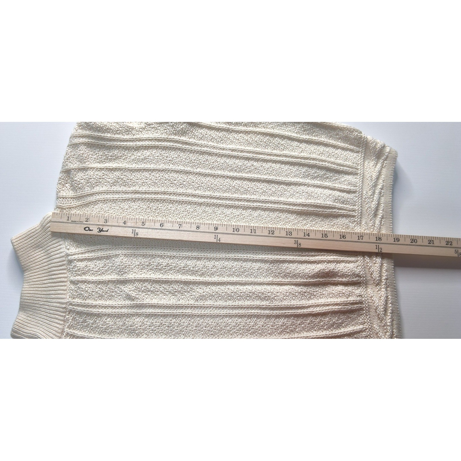 Cropped Fisherman Sweater Women Small Cream Vintage Soft Cable Mock Neck