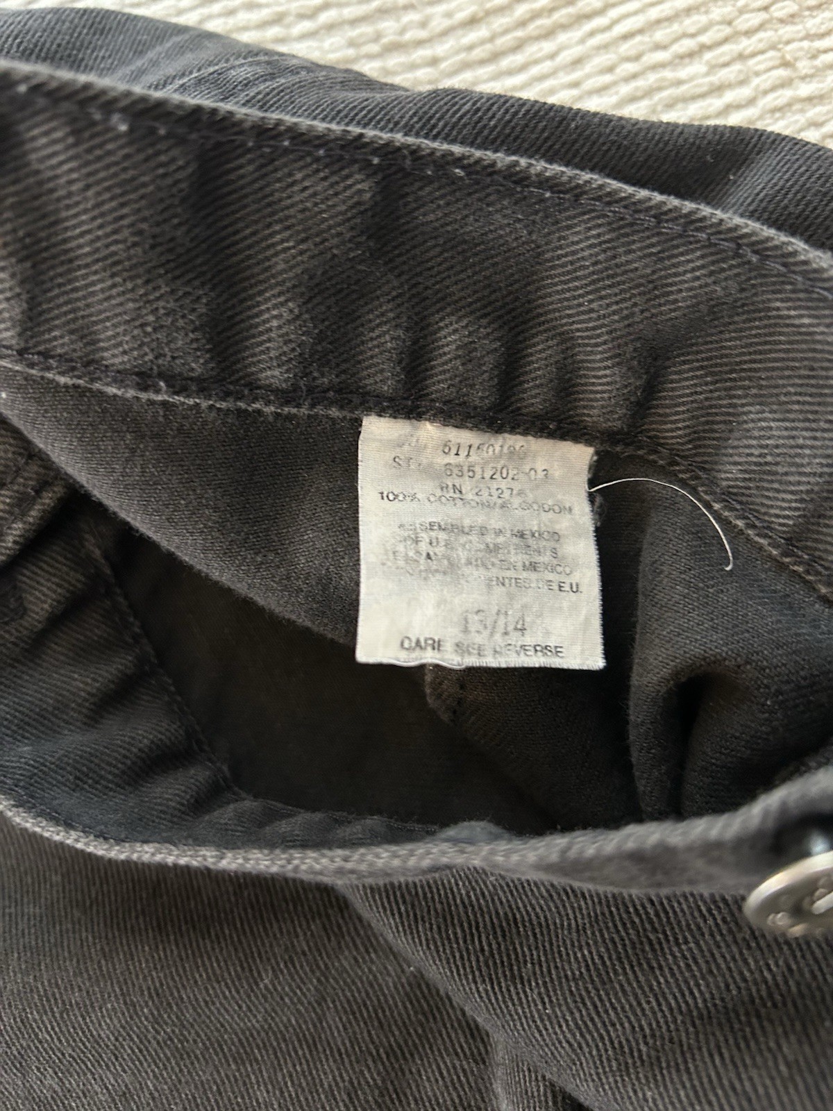 Vintage Bonjour Jeans Black Denim Skort Faux Wrap Short Shorts Skirt 13/14