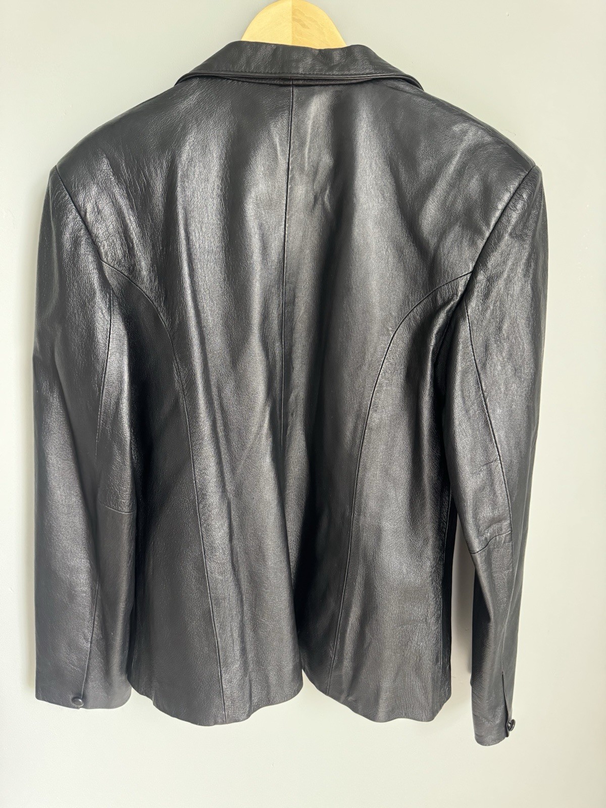 Vtg 90’s Leather Jacket Black Blazer Lobi Lobi Vintage