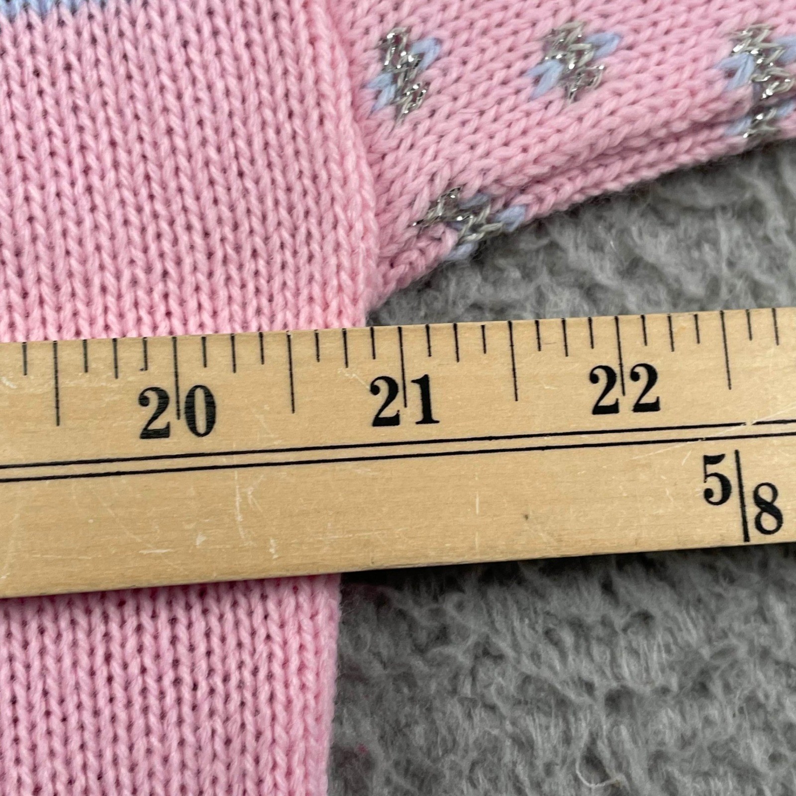 Jennifer Adams Sweater Womens M Pink Cat Graphic Vintage Lurex Knit Pullover