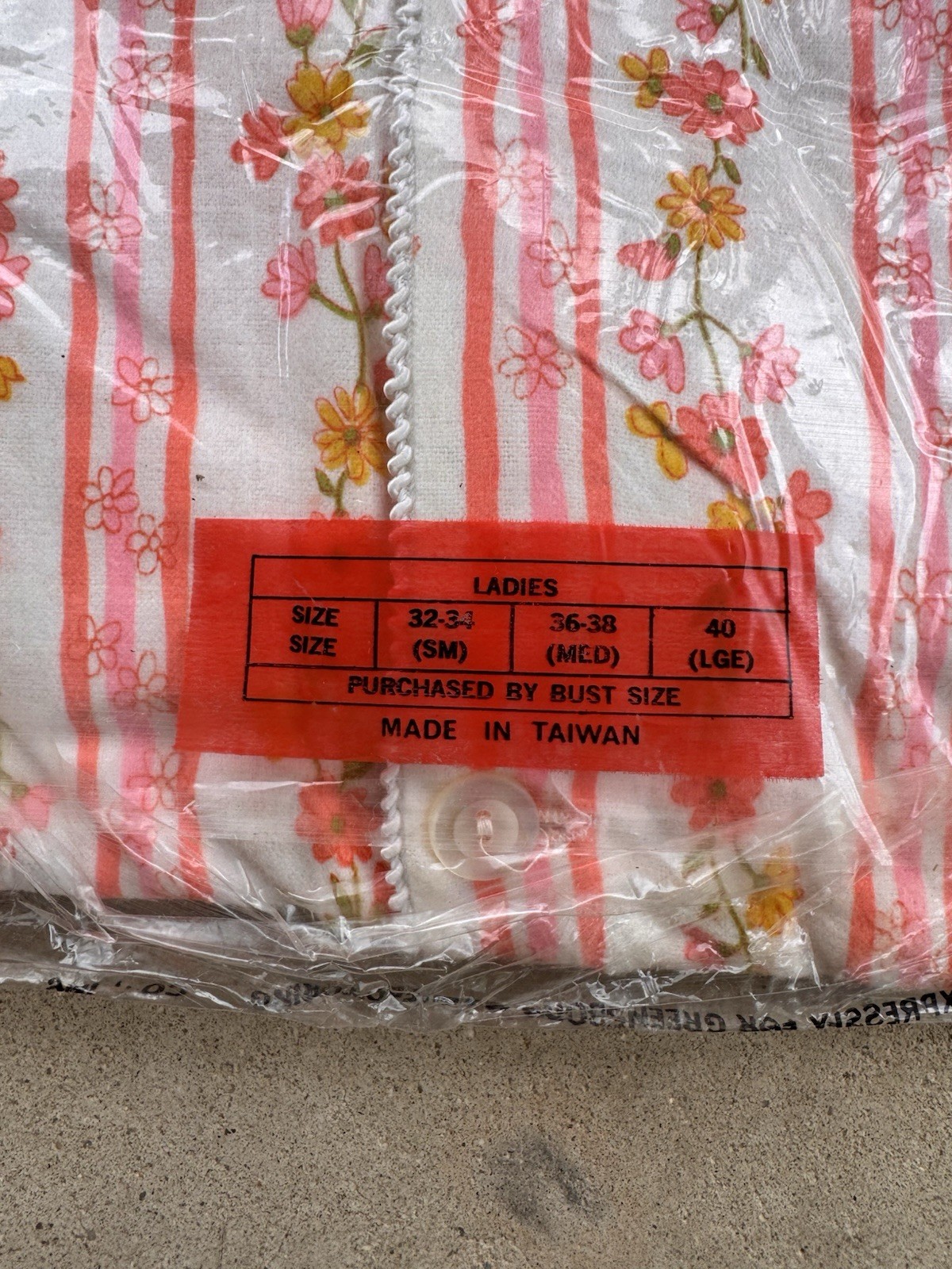 VTG 60s 70s Greencraft Pajamas NOS Deadstock Floral Pink Striped Mod Medium 36