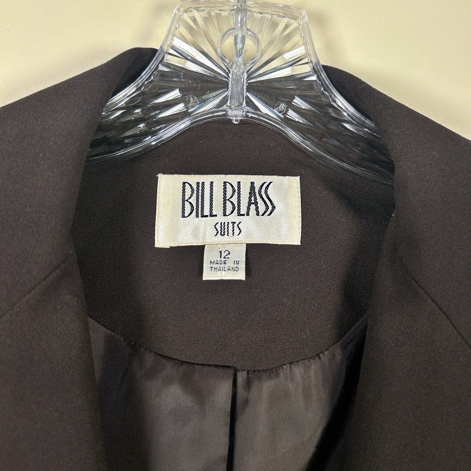 Vintage Bill Blass Women’s Suit Jacket Sz 12 Dark Academia Minimalism 90’s Brown