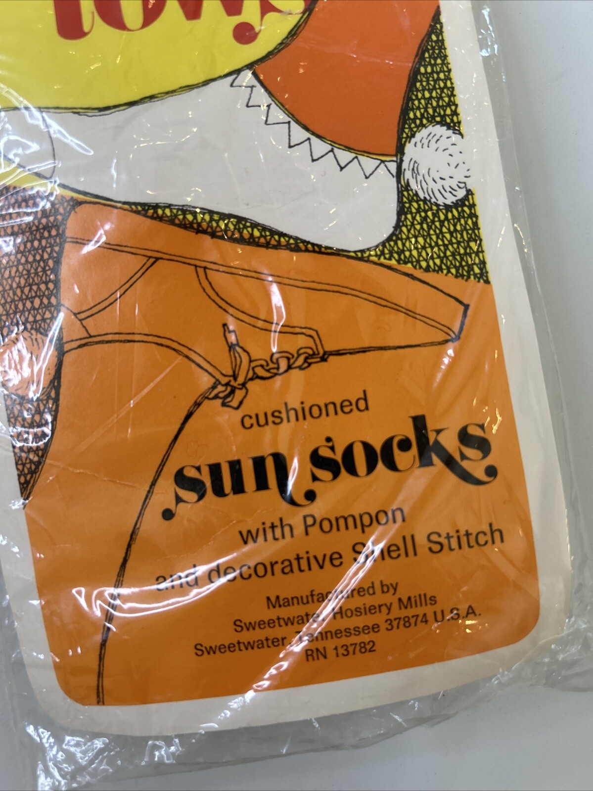 VTG Socks Booties Acrylic Women’s 70s Pom Play Tows Sweetwater 8-11 Orlon 80s.