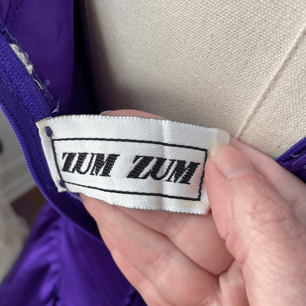 Vintage 80s Zum Zum Purple Little Bo Peep Prom Dress M 8 10