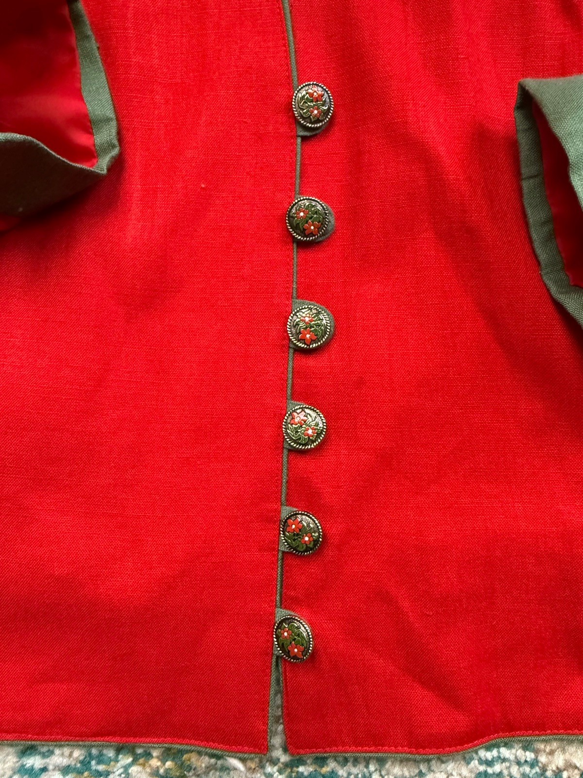 Vintage Meico Landhaus holiday poinsettias skirt jacket set, size EU 46
