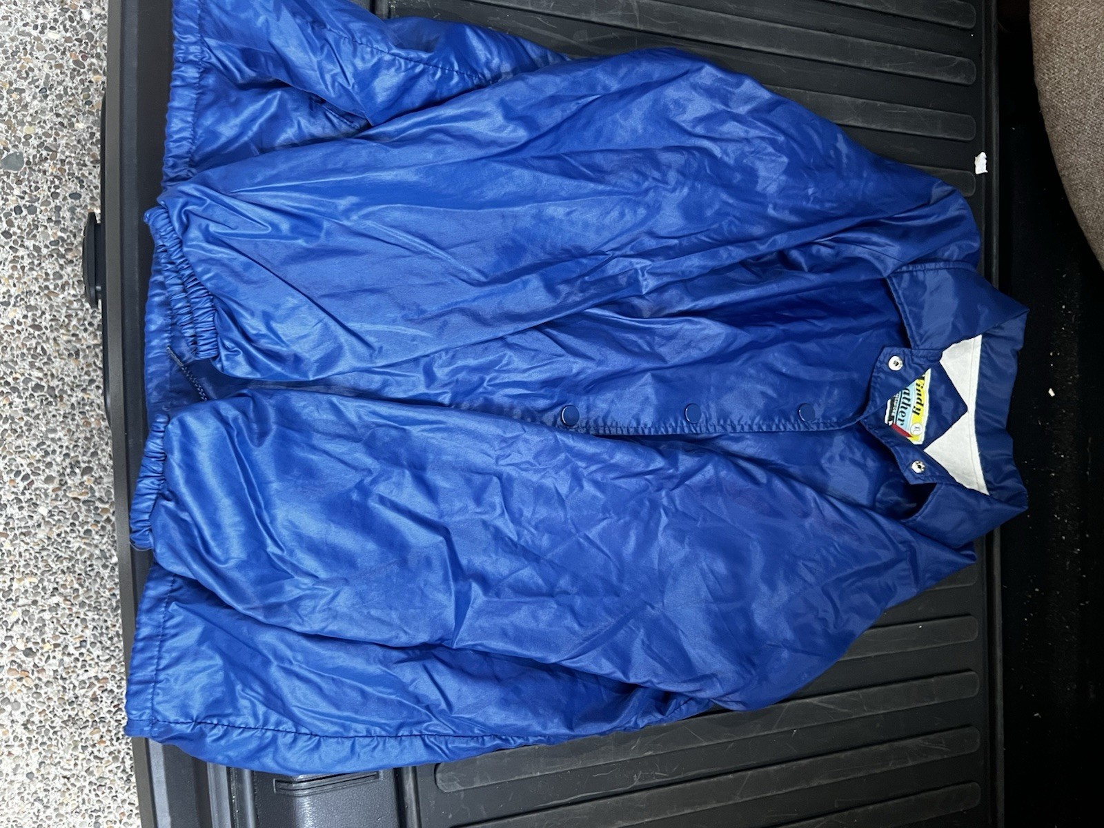 Vintage Windy Weather Coach Jacket XL Blue Nylon Flannel Lined Made in Singapore