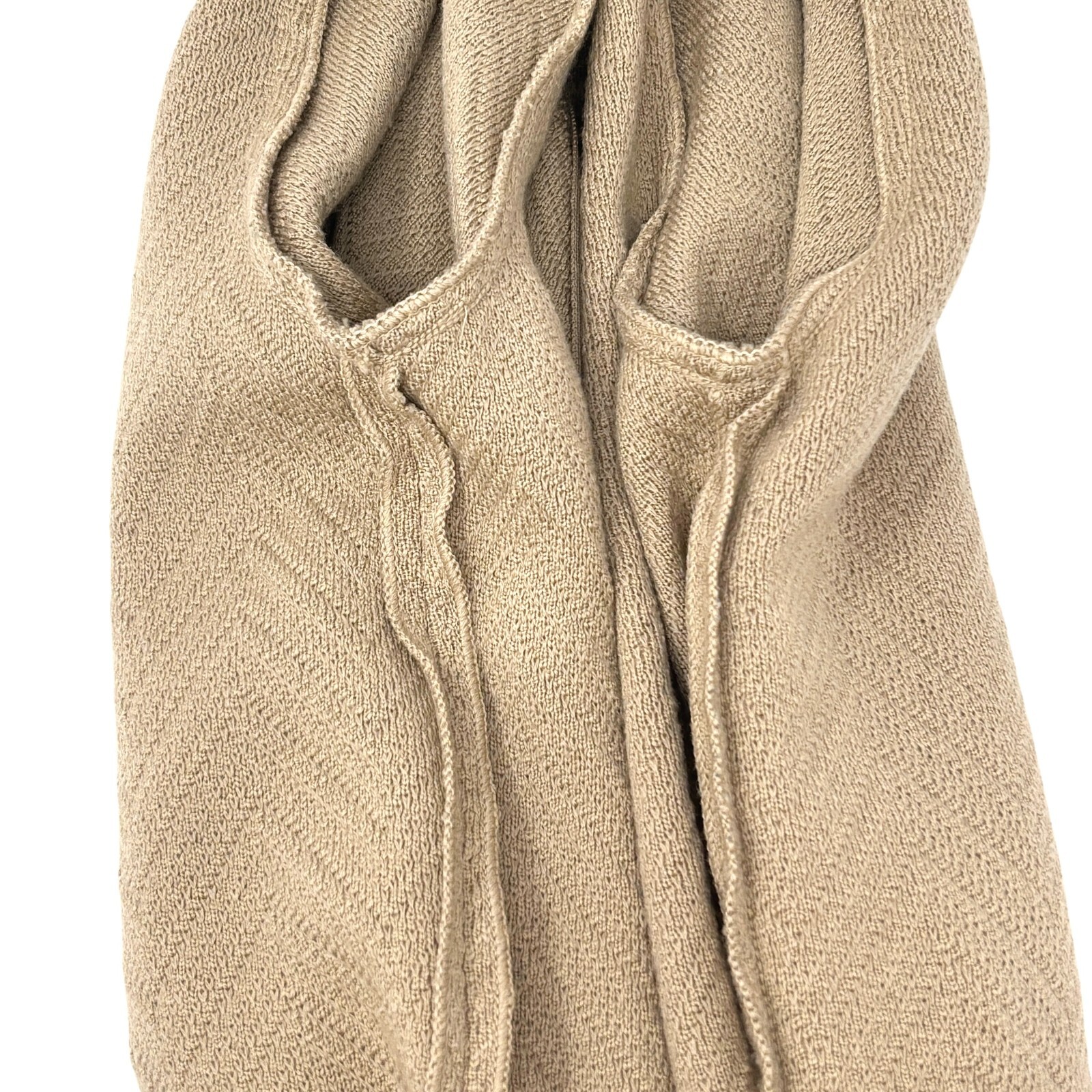 CELINE Vintage Macadam Logo Rib Knit Cardigan #38 Button Light Brown Gold Wool