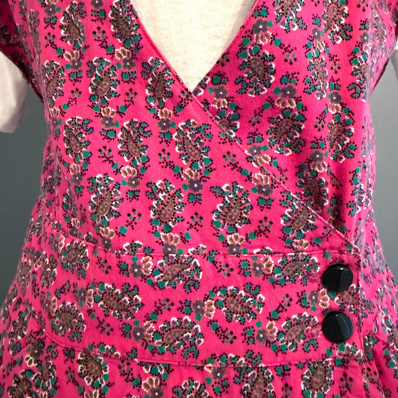 VTG Cambridge Dry Goods Wrap Maxi Dress 90s Granny Core Festival Cotton SIZE 8