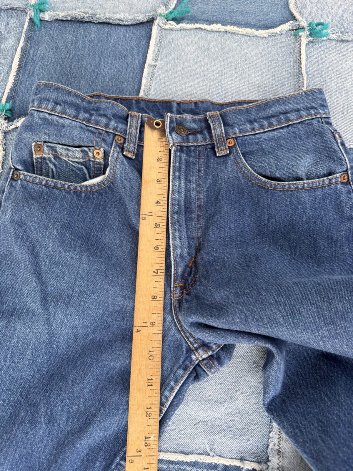 Vintage Levis 505 0217 Red Tab Jeans Denim Womens Straight 35×30 USA Made Fades