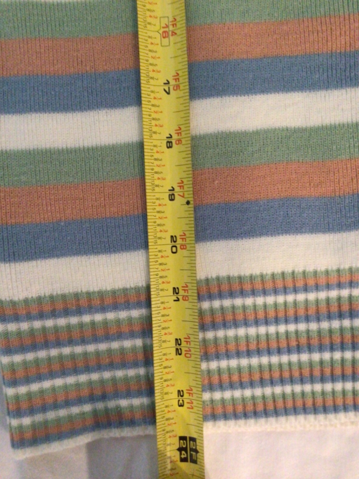 Buffums Vintage Cardigan Sweater Size M Striped Pastel Multi Color