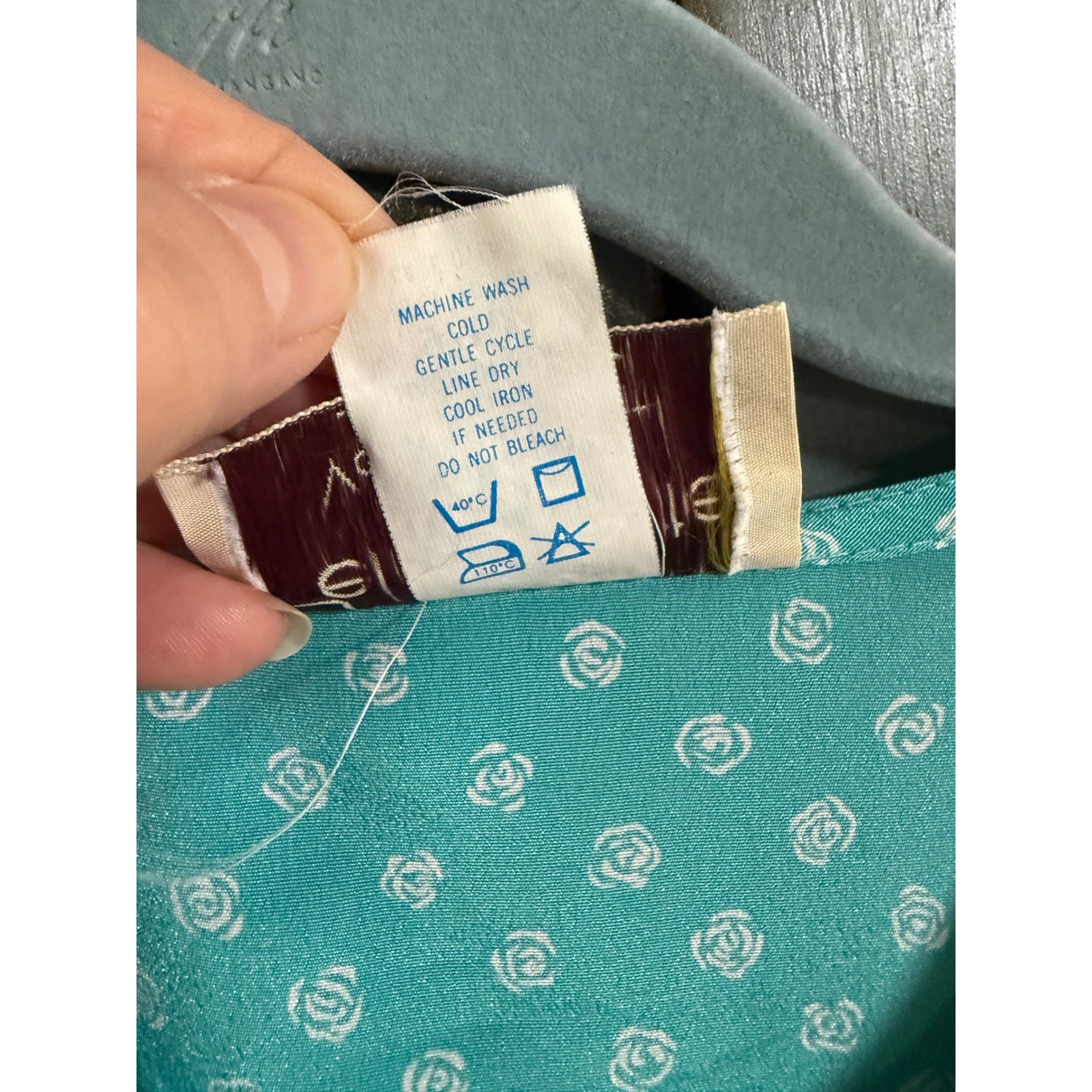 Pellini Petites Von Bramlett Vintage 80s Teal Rose Floral Midi Dress 9/10 USA