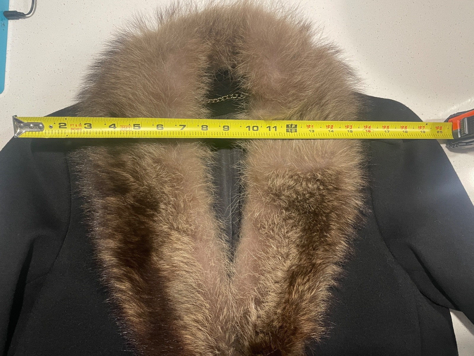 VTG Forstmann Fabric styled Central Park Wool Fur Collar Coat 12/14 Black USA