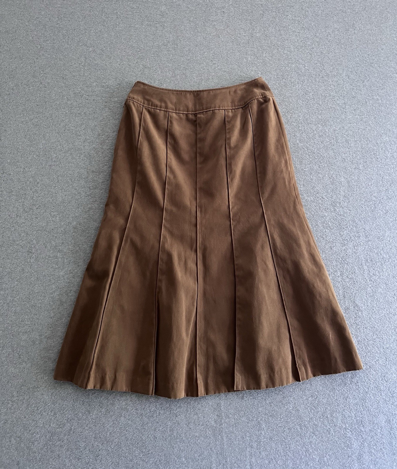 Vintage A. V. V Michel Klein Mermaid Skirt 36 Japan Import 25W Brown Suede Feel
