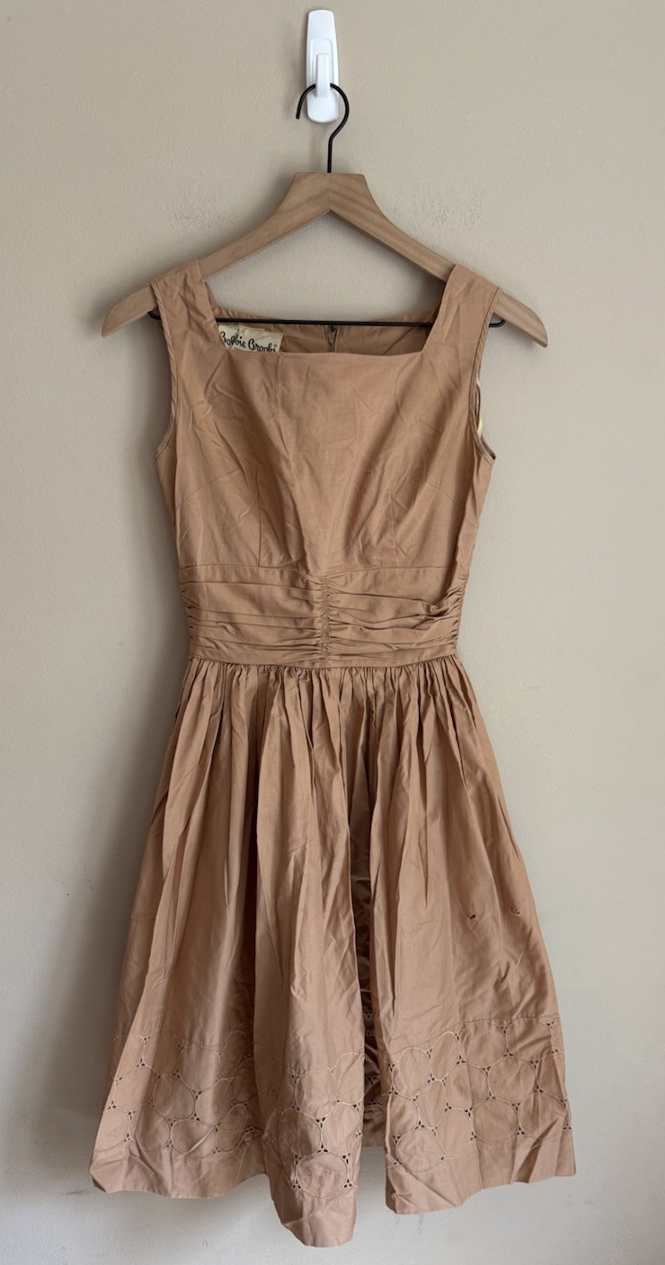 Vintage Dress Fit Flare 50s 60s Bobbie Brooks Womens Size 0 2 XS