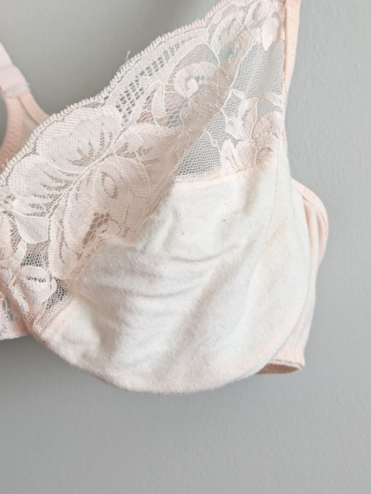 Vtg Victoria’s Secret Gold Tag Lace Bra 36C Racerback Front Clasp BLUE TRANSFER