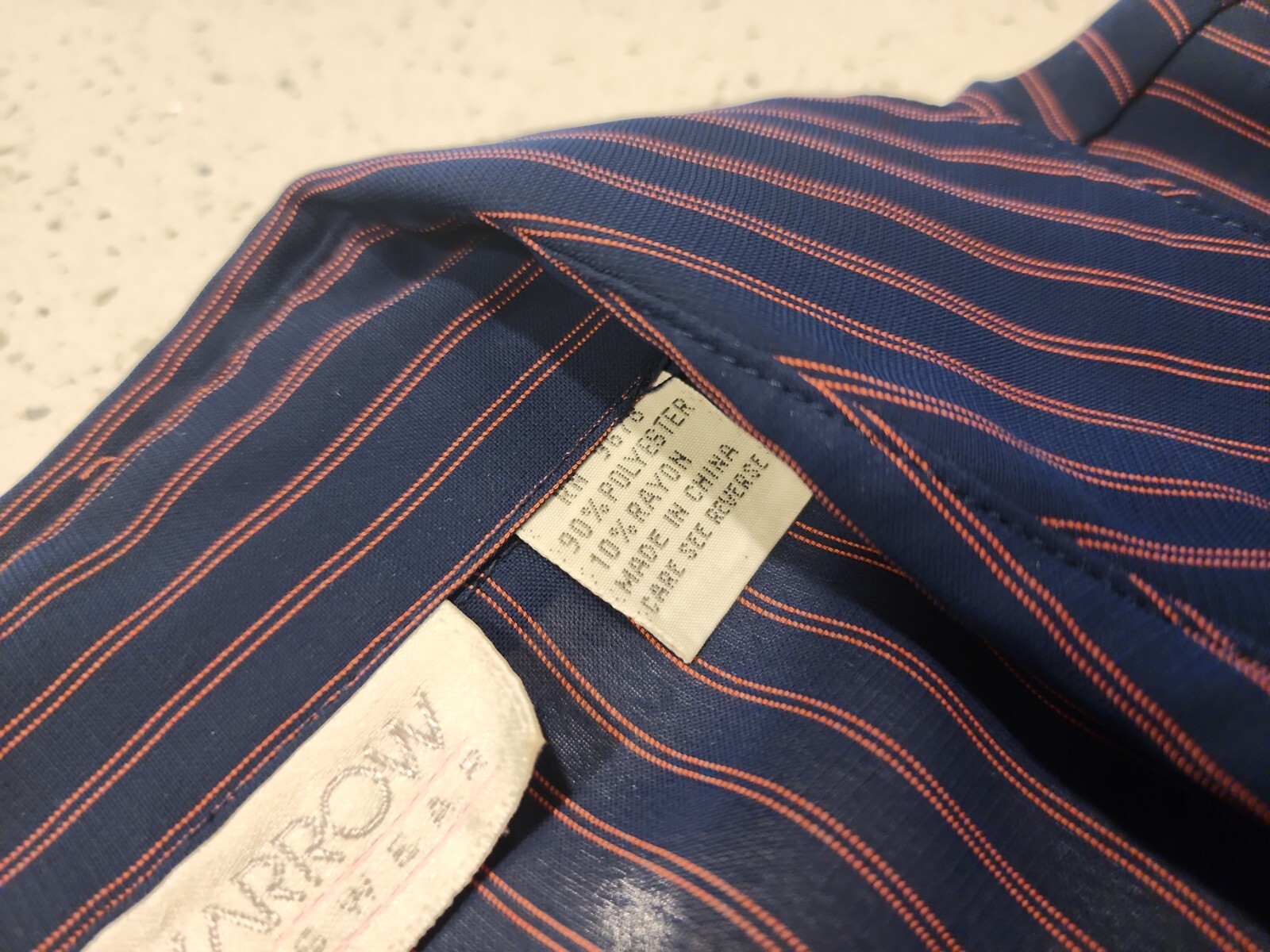 Vintage Lady Arrow Shirt Top Button From 10 Blue Pink Pin Stripes