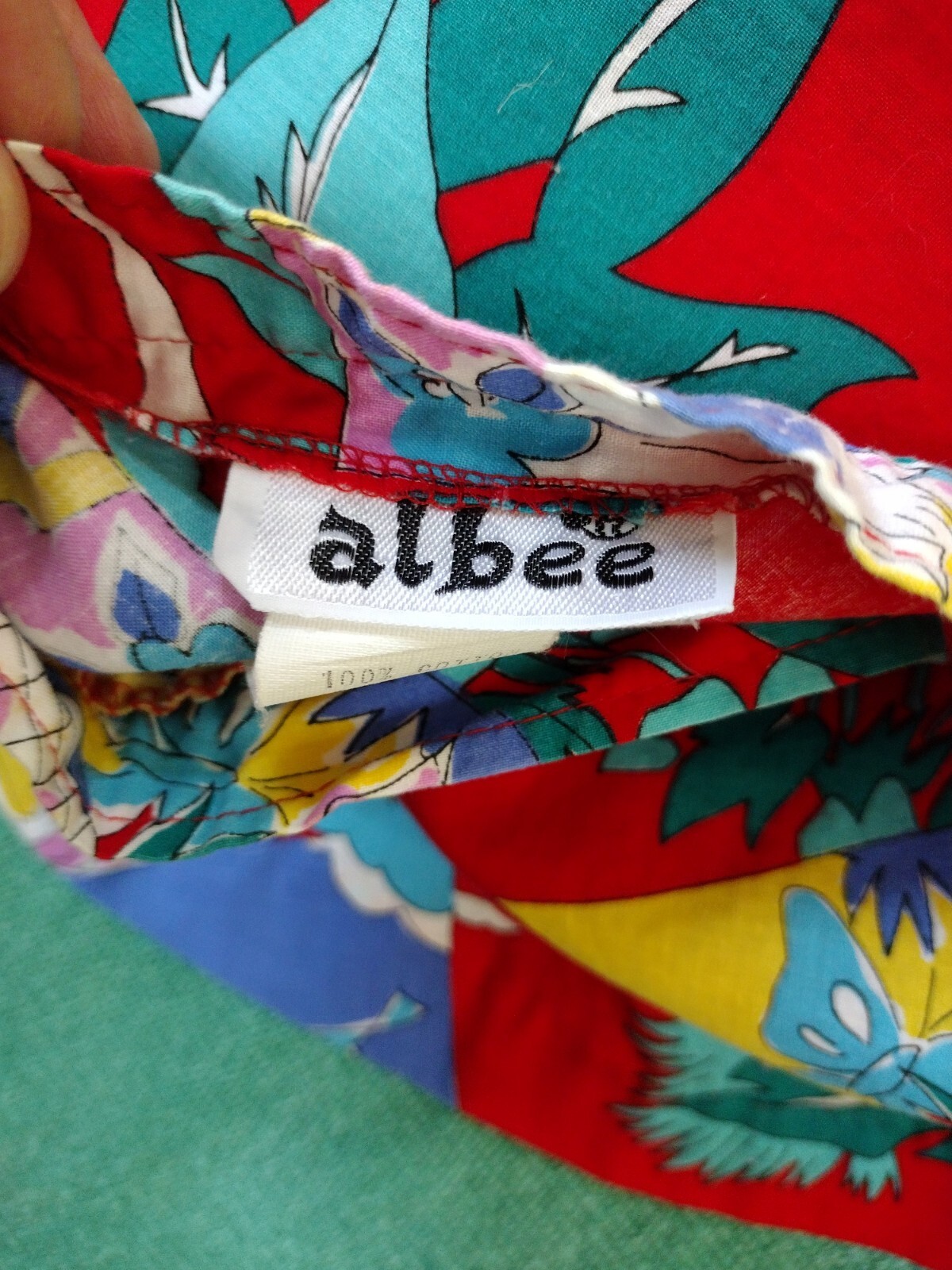 Vintage 1980’s Albee Red Fit And Flare Hawaiian Skirt Small Size 5
