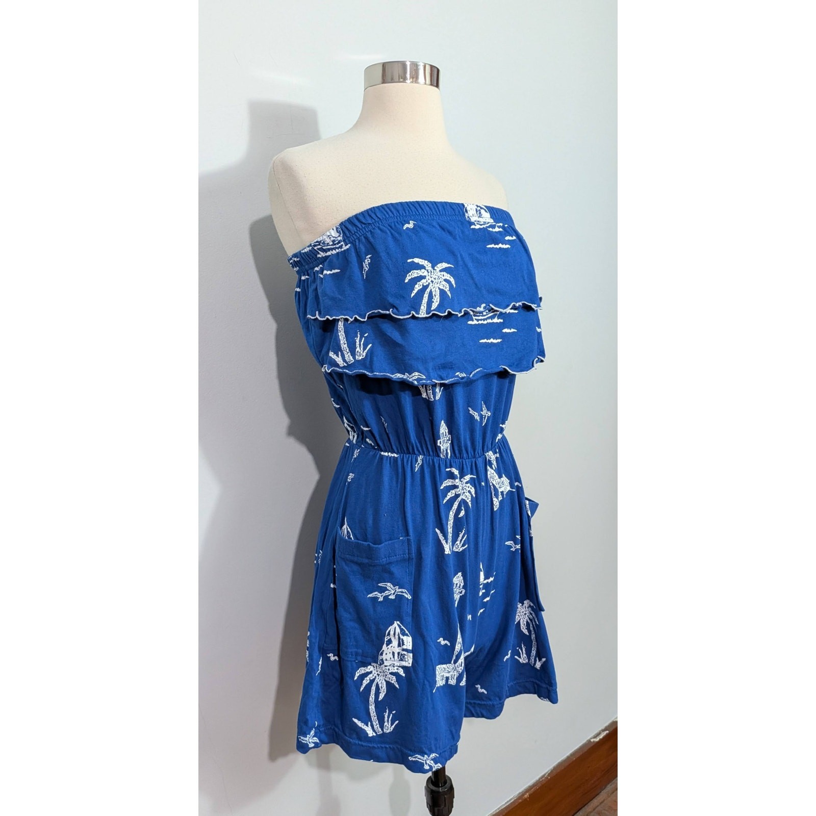 Gloria’s Fashions Tropical 80s Strapless Romper