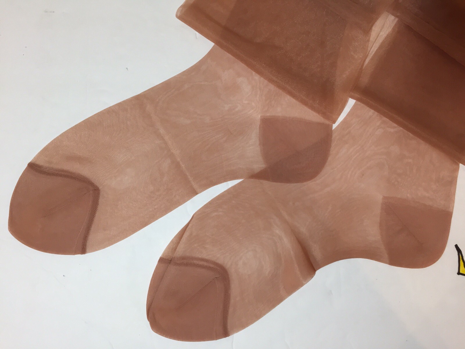 12 Pair 9×32 Beige Vintage Nylon Stockings 15 DEN. Flat Knit REINFORCED HEEL TOE
