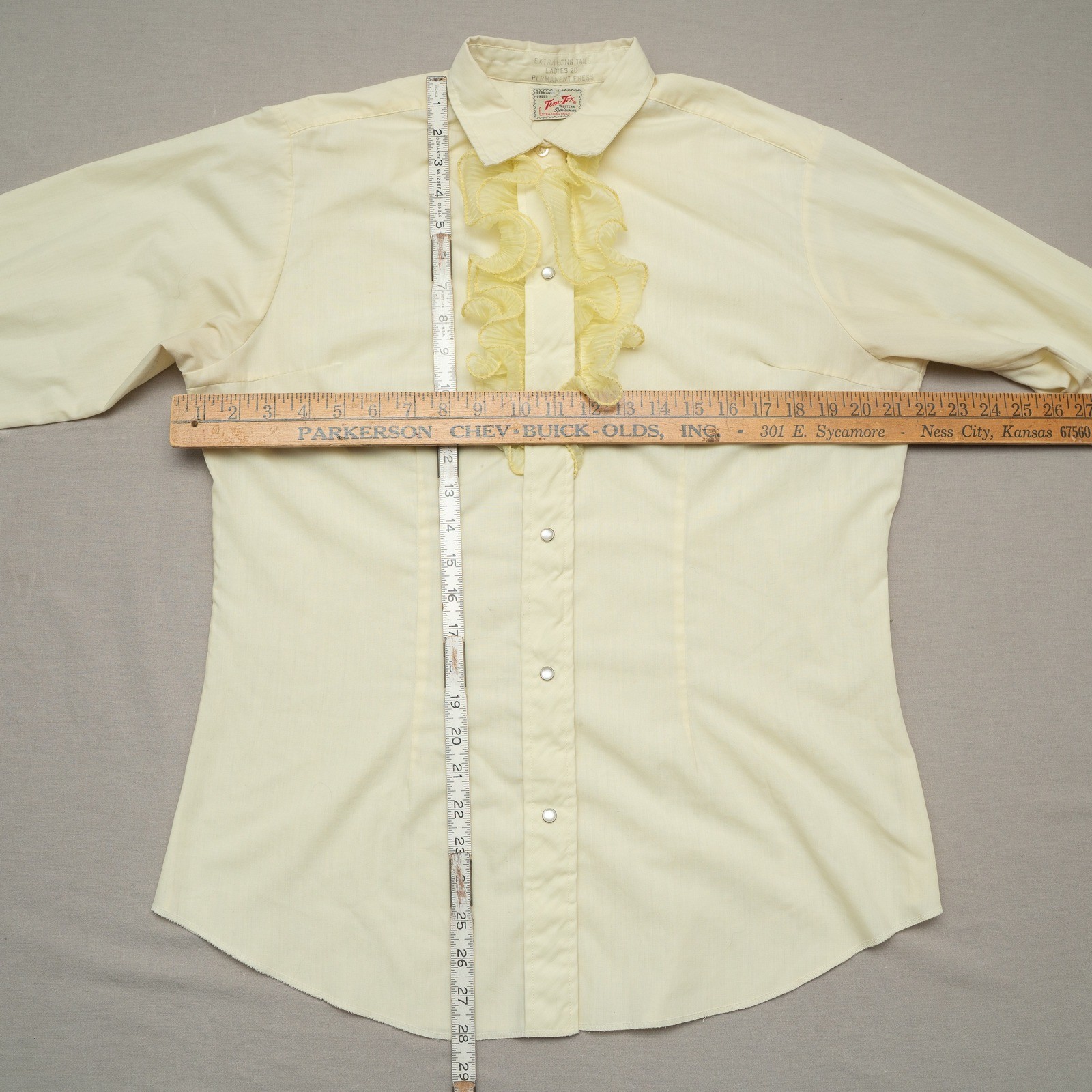 Vintage 60s 70s Tem Tex Western Sportswear Western Flare Pearl Snap Button Up