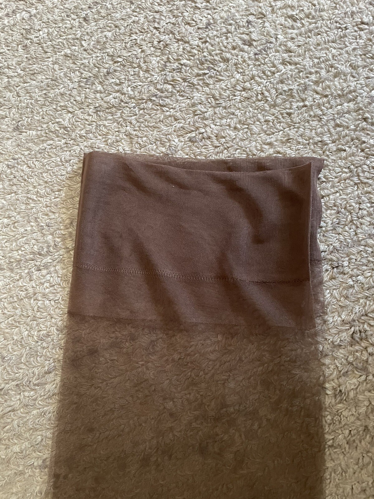 1 Pair Vintage Ace Hosiery Garter Stockings Mesh 10 1/2 Long Coffee