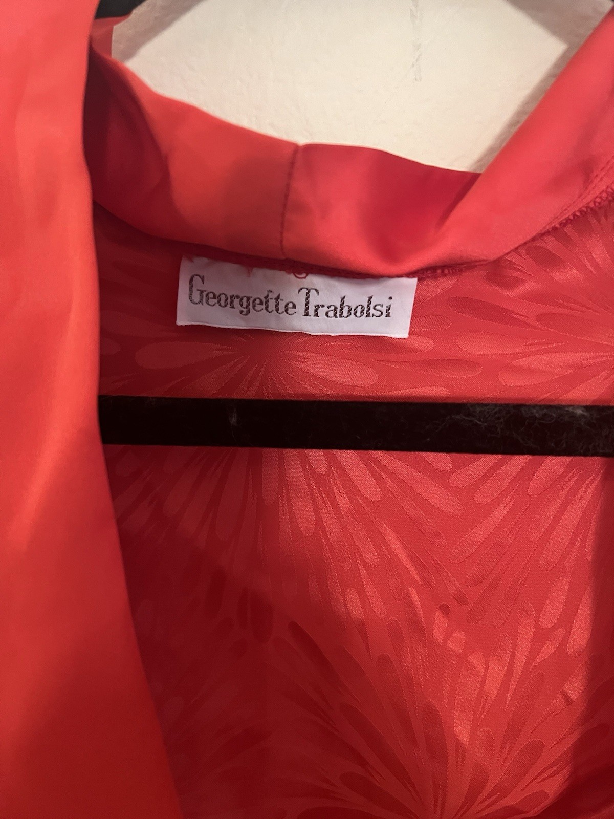 Georgette Trabolsi Orange/Fuchsia Long Robe Petite Starburst Neiman Marcus EUC