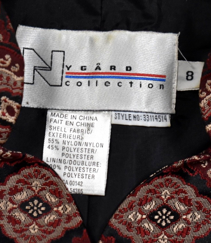 90s Nygard Collection Asian Cheongsam Inspired Vest Top Red 8 VTG