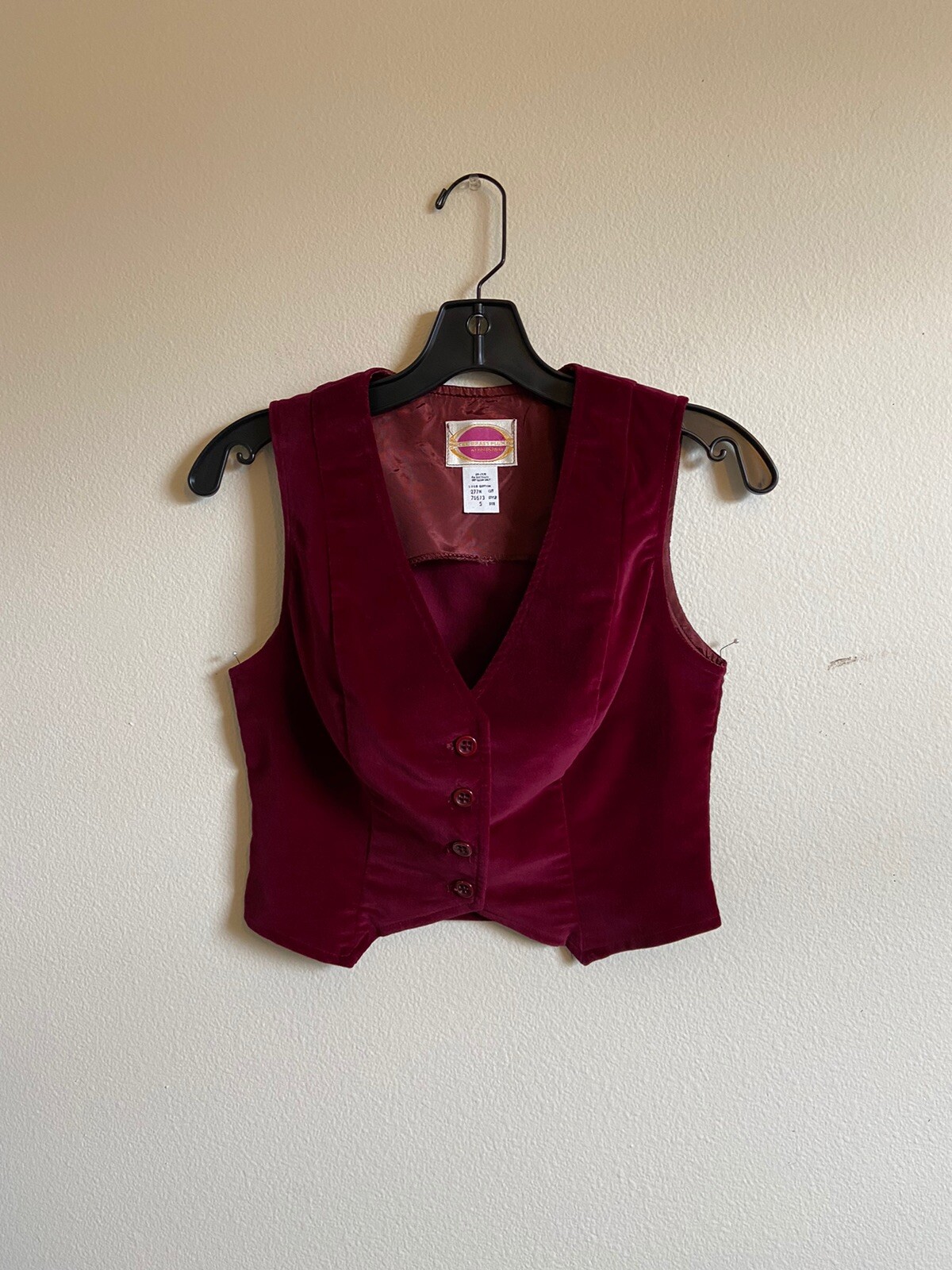 vintage 1970s Brass Plum By Nordstrom Burgundy Velvet Skirt And Vest size 5