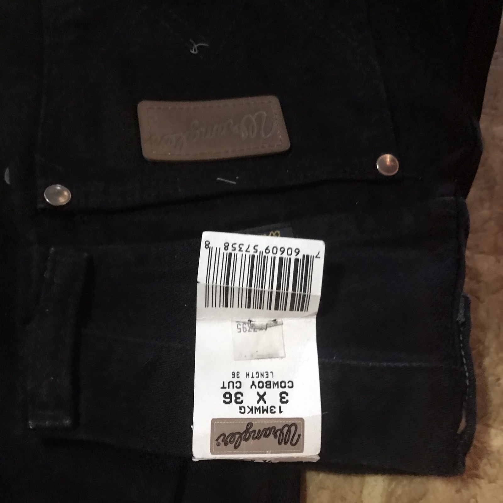 VTG NWt Wrangler Cowboy Cut 3 X 36 Black MADE IN USA 3mwkg Cotton